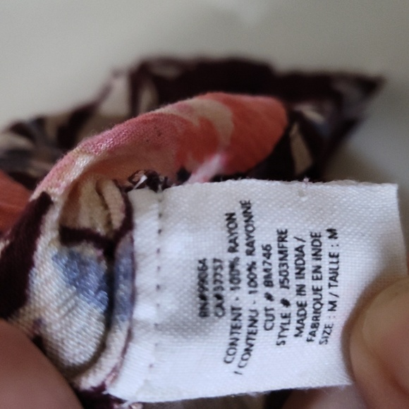 LADIES BILLABONG STRAPLESS FLORAL TOP off shoulders size medium - Picture 6 of 7